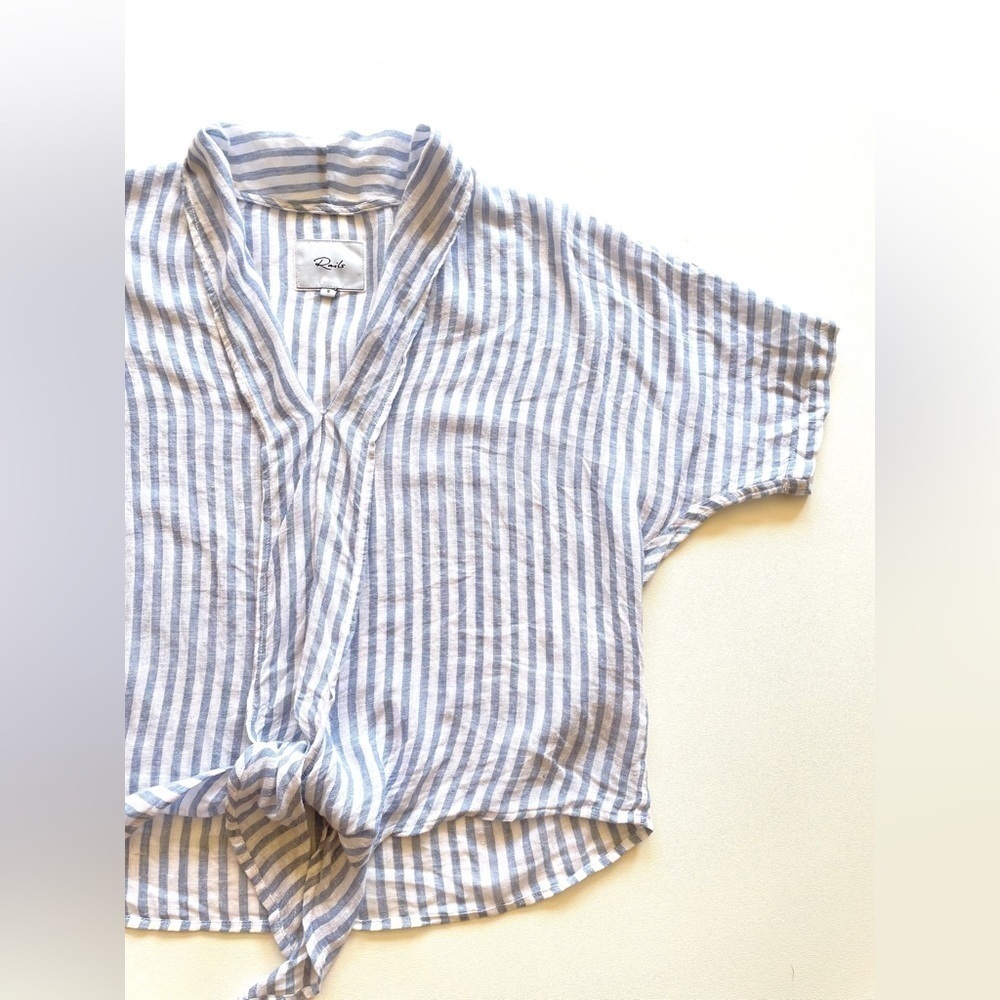 RAILS linen June top blue white stripe size small - Picture 2 of 15